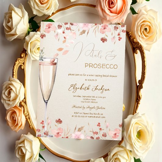 Invitation Fleurs sauvages et Prosecco