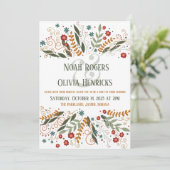 Invitation Fleurs Sauvages Fantaisistes Élégance Modernité In (Debout devant)