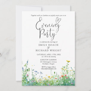 Invitation Fleurs Sauvages Fête de Mariage Soirée Florale