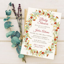 Fleurs Sauvages Feuillage Jaune Souci Baby Shower