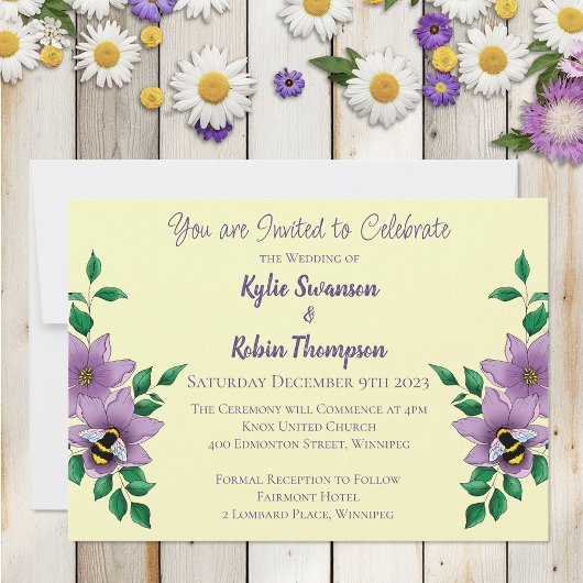 Invitation Fleurs sauvages Floral