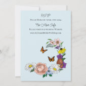 Invitation Fleurs sauvages Floral Blue Champhrooms Mariage (Dos)