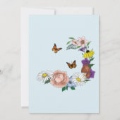 Invitation Fleurs sauvages Floral Blue Champhrooms Mariage (Dos)