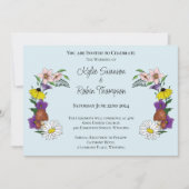 Invitation Fleurs sauvages Floral Champignons bleus (Devant)