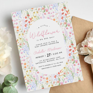 Invitation Fleurs sauvages Floral Printemps Été Rose Baby Sho