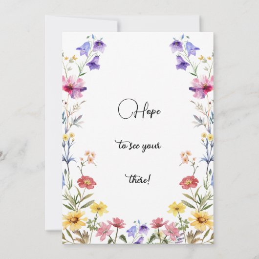 Invitation Fleurs sauvages florales en fleurs pour la douche (Dos)