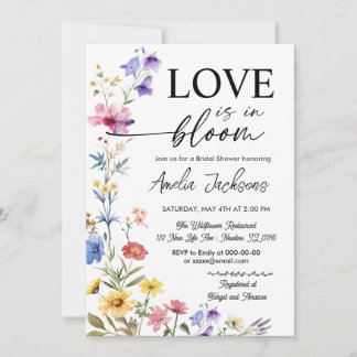 Invitation Fleurs sauvages florales en fleurs pour une baby s