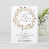 Invitation Fleurs sauvages floraux séchés Automne Baby shower (Debout devant)