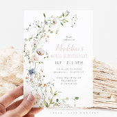 Invitation Fleurs Sauvages Fushia 60e Anniversaire