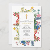 Invitation Fleurs sauvages Grec Orthodoxe Christening Baptême (Devant)