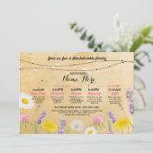 Invitation Fleurs sauvages itinéraires de Bachelorette de (Debout devant)