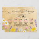 Invitation Fleurs sauvages itinéraires de Bachelorette de (Devant / Derrière)