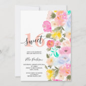 Invitation Fleurs sauvages jardin de prairie rose pastel Swee (Devant)