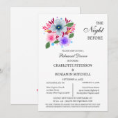 Invitation Fleurs sauvages La Nuit Avant Le Dîner De Répétiti (Devant / Derrière)