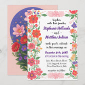 Invitation Fleurs sauvages Liberté Whimsy Amour non conventio (Devant / Derrière)