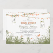 Invitation fleurs sauvages, lumières & bocaux de mason douche (Devant / Derrière)