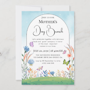 Invitation Fleurs sauvages lumineuses boho chic modernes