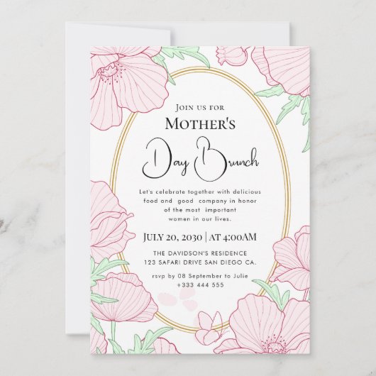 Invitation Fleurs sauvages lumineuses boho chic modernes (Devant)
