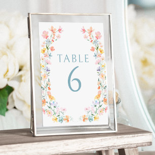 Invitation Fleurs sauvages lumineux colorés Mariage de printe
