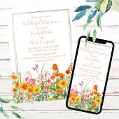 Invitation Fleurs sauvages Mariage campagnard Fête