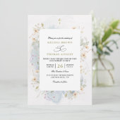 Invitation Fleurs sauvages Mariage QR Code Élégant Rustique B (Debout devant)