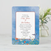 Invitation Fleurs sauvages mariage sur Ciel Été (Debout devant)