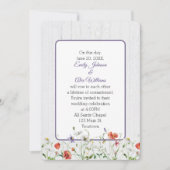 Invitation Fleurs sauvages mariages Sur Bois Blanchi (Devant)