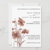 Invitation Fleurs sauvages Mousse de mariage au moka (Devant)