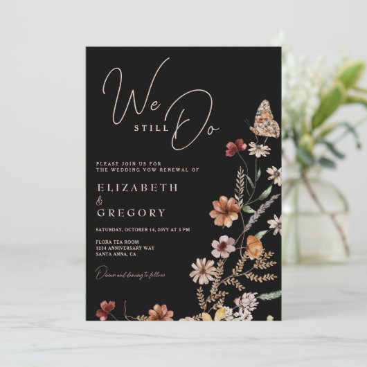 Invitation Fleurs sauvages Noirs Nous Faisons Encore Vow Reno (Debout devant)