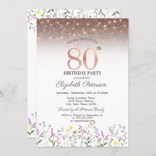 Invitation Fleurs sauvages, Parties scintillant de lumières à