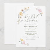 Invitation Fleurs sauvages pastel bohème chic (Devant / Derrière)