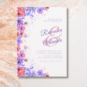Invitation Fleurs sauvages pastel florale romantique mariage