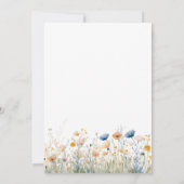 Invitation Fleurs sauvages pêche bleu poussiéreux 75e anniver (Dos)