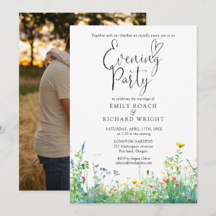 Invitation Fleurs Sauvages Photo Florale Mariage Soirée