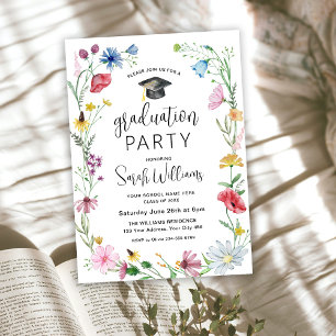 Invitation Fleurs sauvages pour fête de fin d'études