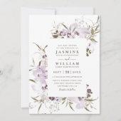Invitation Fleurs sauvages Prairie Élégant Code QR Mariage Mo (Devant)