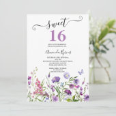 INVITATION FLEURS SAUVAGES PURPLE FLORAL MEADOW COULEUR D'EAU (Debout devant)