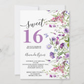 INVITATION FLEURS SAUVAGES PURPLE FLORAL MEADOW COULEUR D'EAU (Devant)
