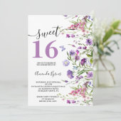 INVITATION FLEURS SAUVAGES PURPLE FLORAL MEADOW COULEUR D'EAU (Debout devant)