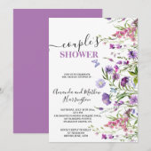 INVITATION FLEURS SAUVAGES PURPLE FLORAL MEADOW COULEUR D'EAU (Devant / Derrière)