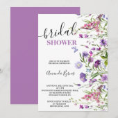 INVITATION FLEURS SAUVAGES PURPLE FLORAL MEADOW COULEUR D'EAU (Devant / Derrière)