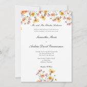 Invitation Fleurs sauvages rose Jaune Formal Mariage élégant (Devant)