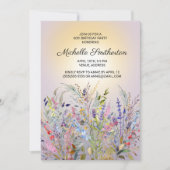 Invitation Fleurs sauvages rose violet jaune 60e anniversaire (Devant)