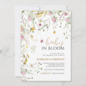 Invitation Fleurs sauvages roses et jaunes de Bébé en fleurs  (Devant)