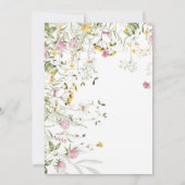 Invitation Fleurs sauvages roses et jaunes de Bébé en fleurs  (Dos)