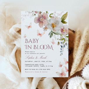 Invitation Fleurs sauvages Roses Rustiques Baby In Bloom Invi