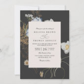 Invitation Fleurs sauvages Rustique Bohème Élégant Code QR Ma (Devant)