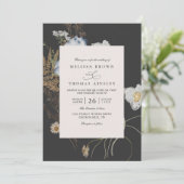 Invitation Fleurs sauvages Rustique Bohème Élégant Code QR Ma (Debout devant)