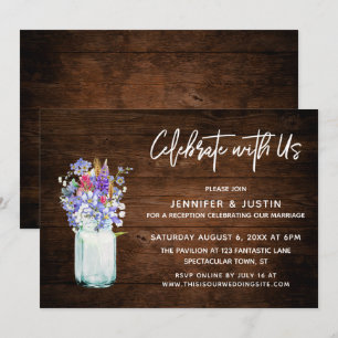Invitation Fleurs sauvages Rustique Célébrez avec nous dans u