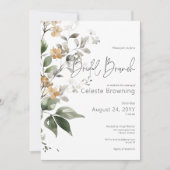 Invitation Fleurs sauvages rustiques délicates couleur chamoi (Devant)